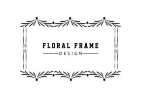 Elegant decorative black floral frame design free vector