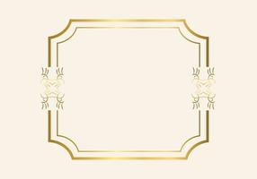 Golden double frame Vintage style design vector