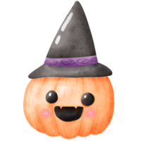 Watercolor Halloween pumpkin png