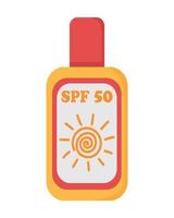 Sunscreen for relaxing on the beach. Doodle flat clipart. All objects are repainted. vector