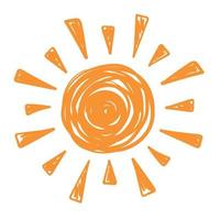 Sun simple icon. Doodle flat clipart. All objects are repainted. vector