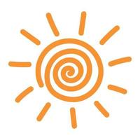 Sun simple icon. Doodle flat clipart. All objects are repainted. vector