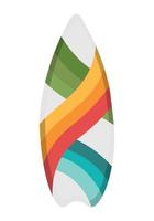 tabla de surf con un patrón elegante. imágenes prediseñadas de garabatos planos. Todos los objetos están repintados. vector