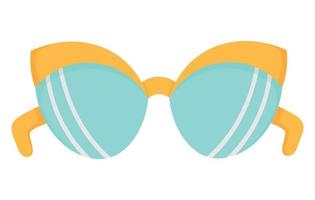 Simple classic sunglasses for walking in sunny weather. Flat doodle clipart. All objects are repainted. vector