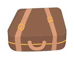 Old travel suitcase. Doodle flat clipart. All objects are repainted. vector