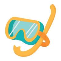 Swimming mask for deep diving. Doodle flat clipart. All objects are repainted. vector