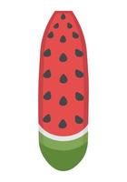 Surfboard with a stylish pattern. Flat doodle clipart. All objects are repainted. vector