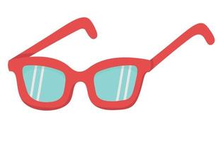 Simple classic sunglasses for walking in sunny weather. Flat doodle clipart. All objects are repainted. vector