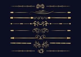 Luxury golden and retro dividers set. Calligraphic design elements vector. vector