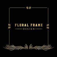 Vintage flourish ornament frame vector gold color for banner, wallpaper, invitation card