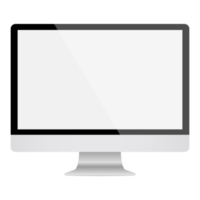 Computer display with blank white screen. png