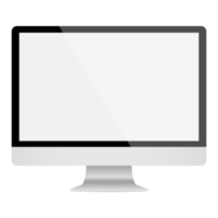 display del computer con schermo bianco vuoto. png