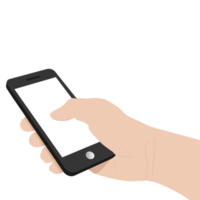 Hand Holding Phone with white screen. Blank screen. Businessman's hand. png