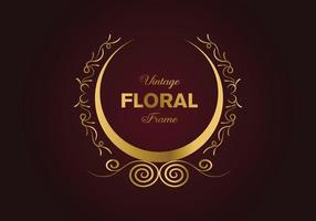 hermoso diseño de marco elegante floral dorado circular. ilustración libre. vector