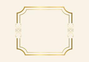 Golden double frame Vintage style design vector