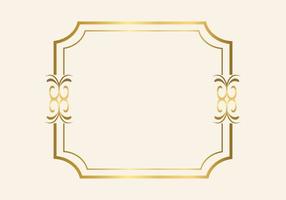 Golden double frame Vintage style design vector