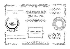 Vintage frames, dividers mega set isolated on white. Calligraphic design elements. vector