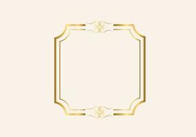 Golden double frame Vintage style design vector