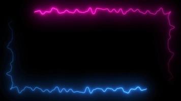 Square rectangle picture border with neon line. footage video effect seamless loop. 4K
