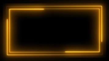 Square rectangle picture border with neon line. footage video effect seamless loop. 4K