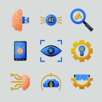 Future Technology Artificial Intelligence Icons vector