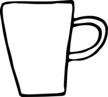 cup icon. mug sketch hand drawn doodle style. , minimalism, monochrome. dishes drinks tea coffee vector