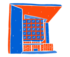 amsterdamse centrale bibliotheek in platte ontwerpstijl png