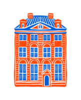 Rembrandt House Museum in flat design style png