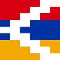 Artsakh flag, official colors. Vector illustration.