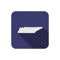 Tennessee state map square with long shadow vector