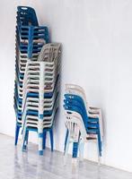 Old plastic chairs photo