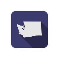 Washington state map square with long shadow vector