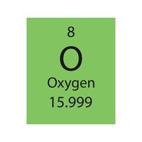 Oxygen symbol. Chemical element of the periodic table. Vector illustration.