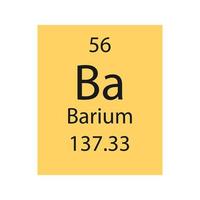 Barium symbol. Chemical element of the periodic table. Vector illustration.