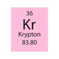 Krypton symbol. Chemical element of the periodic table. Vector illustration.