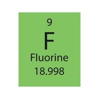 símbolo de flúor. elemento químico de la tabla periódica. ilustración vectorial vector