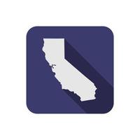 California state square map with long shadow vector