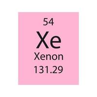 símbolo de xenón. elemento químico de la tabla periódica. ilustración vectorial vector