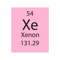 Xenon symbol. Chemical element of the periodic table. Vector illustration.
