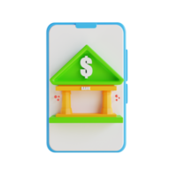 illustrazione 3d Mobile banking basso poli png