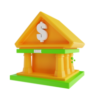 3d illustration low poly banque png