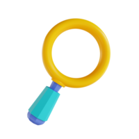 3D illustration magnifying glass png