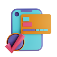 3D illustration online payment png