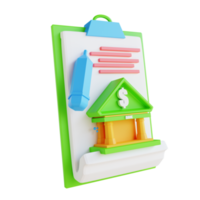 3D illustration low poly document banking png