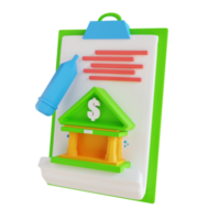 3D illustration low poly document banking png