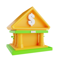 3d illustration low poly banque png