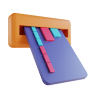 3D illustration ATM card png