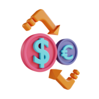 cambio de dinero de ilustración 3d png