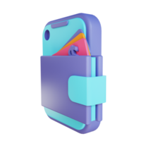 3D illustration mobile wallet png