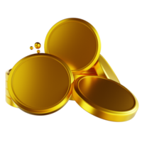 pila de moneda común de oro de ilustración 3d png